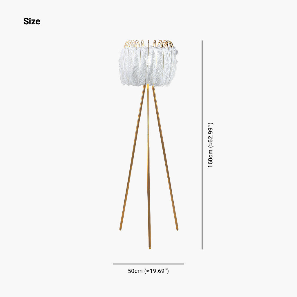 tripod ostrich feather floor lamp ffl003 size