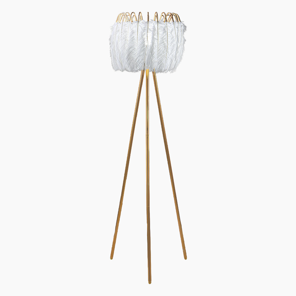 tripod ostrich feather floor lamp ffl003 white