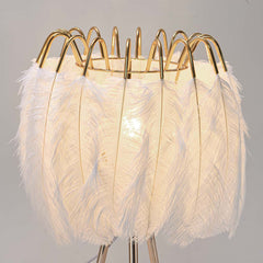 Nordic Tripod Wire Feather Table Lamp Shade
