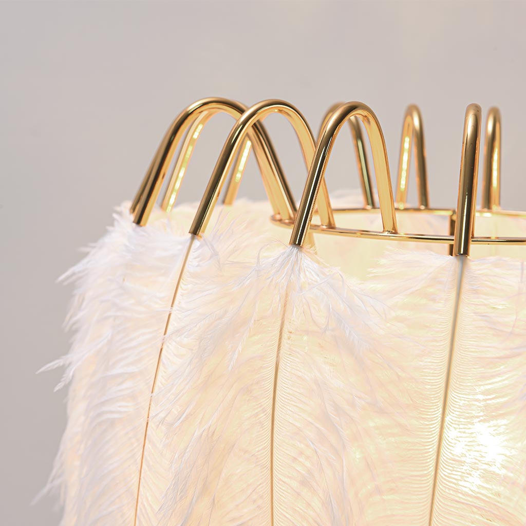 Nordic Tripod Wire Feather Table Lamp Wire